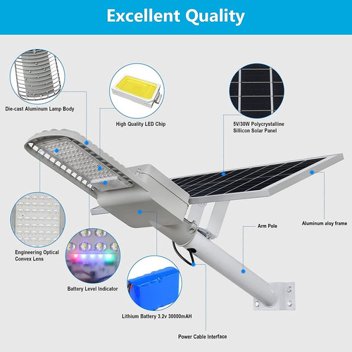 Qige Luces Solares Equivalentes A 300 W, Lámpara De Noche Al