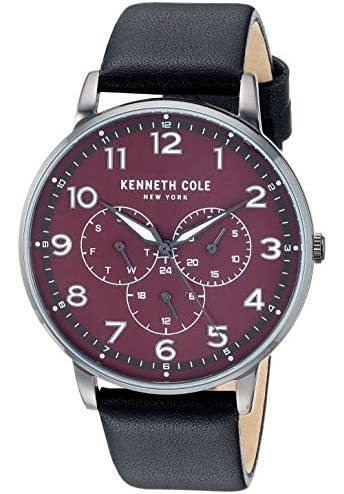 Kenneth Cole New York Reloj Negro De Cuarzo Con Pantalla Ana