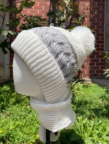 Gorro Chullo Beanie Con Bufanda Polarita Pompon Mujer