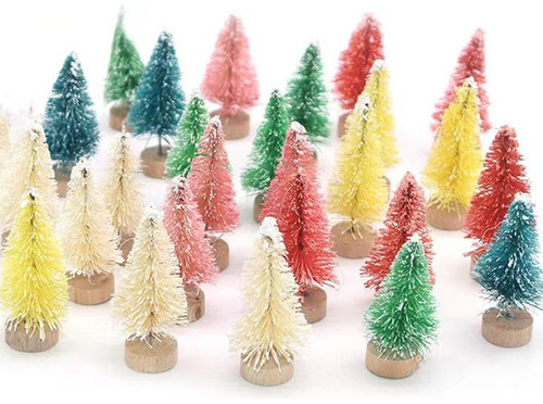Mini Árbol De Navidad Colorido De Pino Navideño De 24 Piezas
