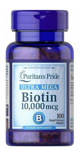 Biotina De 10000 Mcg  De 100 Softgels Puritans Pride