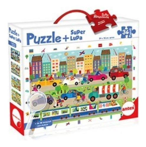 Puzzle Gigante Ciudad 36 Piezas Super Lupa Busca Antex. 3033