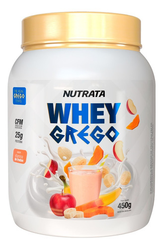 Suplemento em pó Nutrata  Grego Whey Grego whey proteins Whey Grego sabor  vitamina de frutas em pote de 450mL
