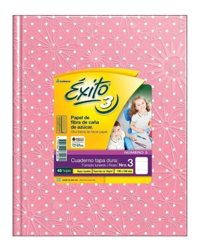 Cuaderno Abc Exito E3 19x24 Cm 48 Hojas Lunares Rosa Rayado