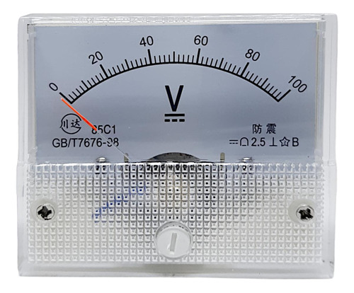 Voltímetro Analógico 85c1-v 100vdc - Sistemas Elétricos