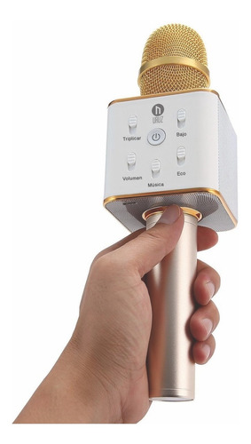 Microfono Parlante Inalambrico Bluetooth Para Karaoke Dorado