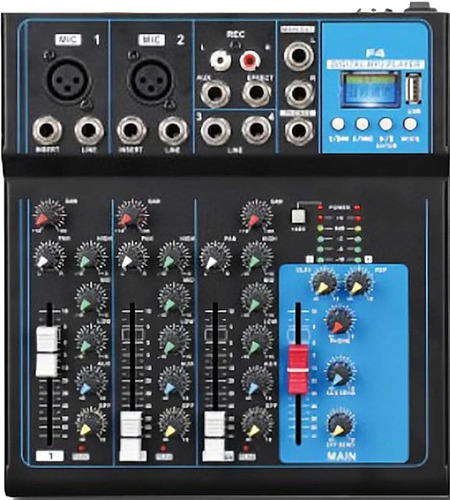 Ross F-4 Mixer De 5 Canales Con Bluetooth + Reproductor Usb