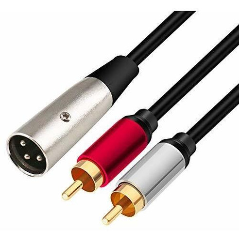 Cable Divisor Xlr Macho A 2 Rca Macho, 1 Xlr A 2 Rca Stereo