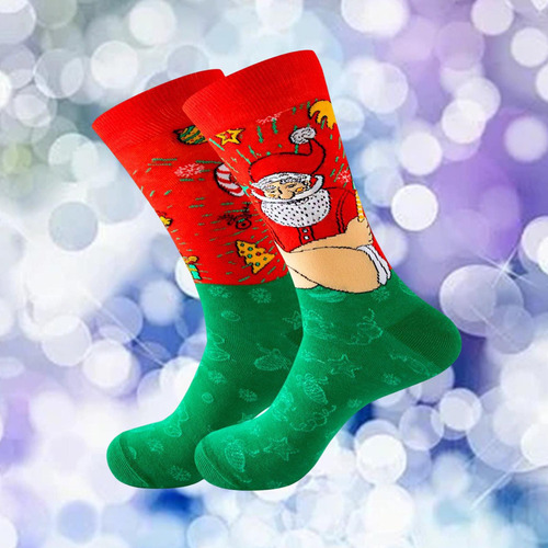 6 Paquetes De 2 A 6 Bonitos Calcetines Navideños, Calcetines