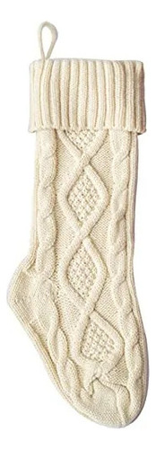 Kit De Calcetines Navideños De Tejido Trenzado, Color Liso,