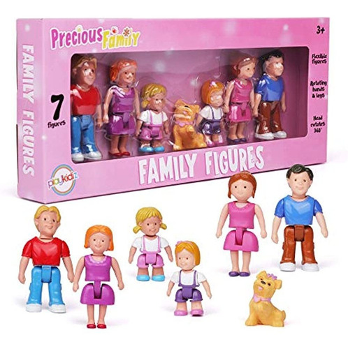 Playkidz Family Figures - Small Play People 7 Figurines Set,