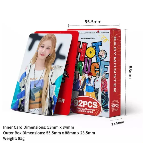 92pcs Babymonster Album 'hot Sauce' Stickers And Photo Cards