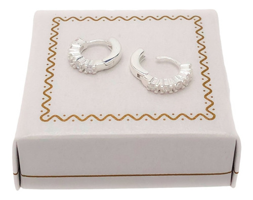 Aros Argollas Plata 925 Con Piedras Cubics (arg20036)