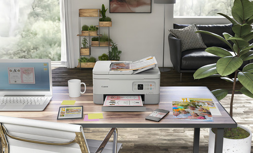 Canon Pixma Tr7020a Impresora De Inyección De Tinta A Color Inalámbrica Todo En Uno, Con Impresión Dúplex, Impresión Móvil Y Alimentador De Documentos Automático, Color Blanco