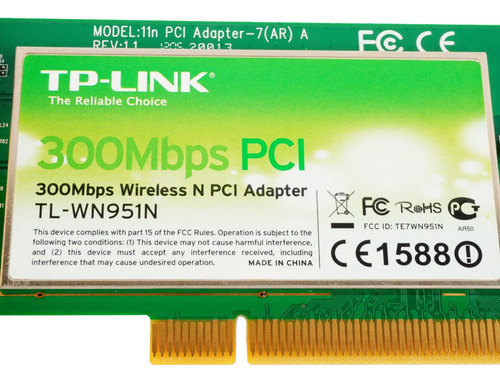 Tarjeta De Red Pci Inalambrica Pci 300mbps Tp-link Tl-wn951n (Usado)