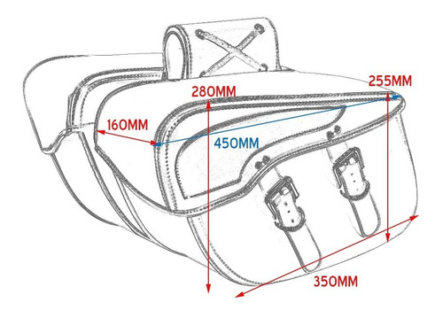 Imagen 3 de 9 de Alforjas Para Motocicleta Tipo Chopper
