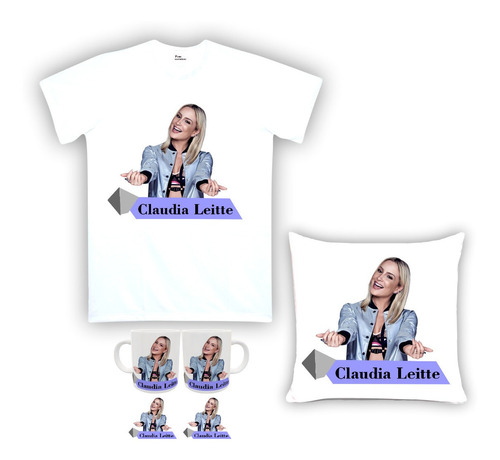 Imagem 1 de 1 de Kit Camiseta, Almofada E Caneca Claudia Leitte