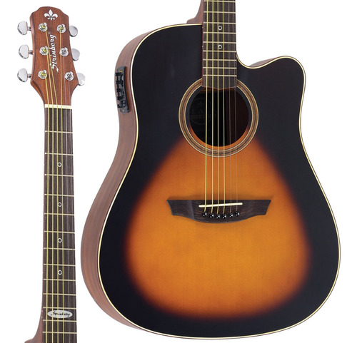 Violão Strinberg Sd-200c Hbs Folk Elétrico Honeyburst Fosco