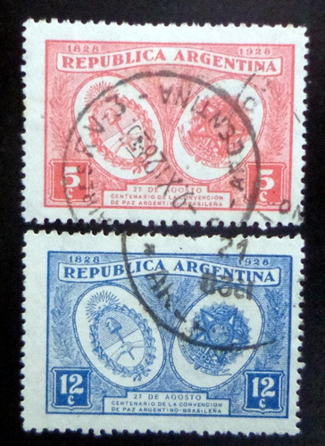 Argentina, Serie Gj 655-56 Convención Paz 1928 Usada L9972