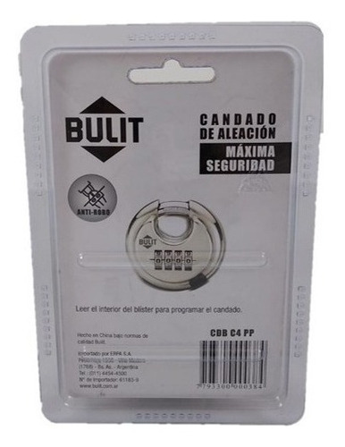 Imagen 7 de 8 de Cadena Bulit Máxima Seguridad 150cm + Candado De Combinación