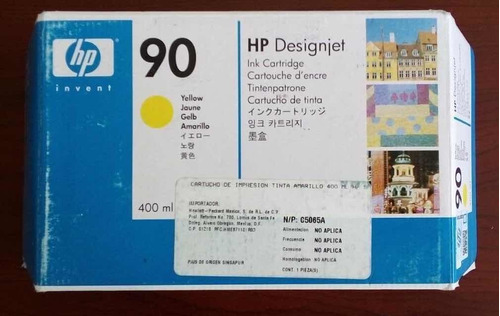 Cartucho Original Hp 90 Amarillo 400ml C5065a