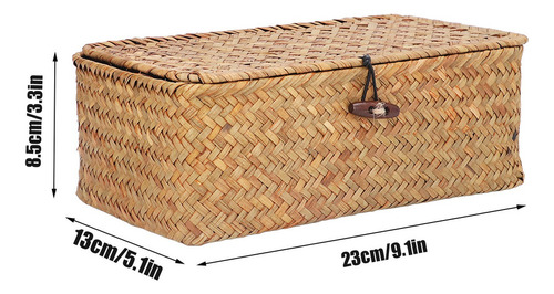 Caja De Almacenamiento Tejida, Cesta De Hierba Marina Natura