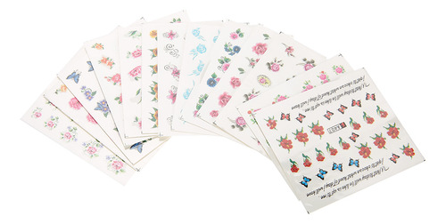 50 Hojas De Flores Mixtas Butterenfly Cartoon Arte De Uñas