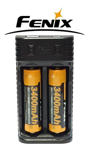 Imagen 2 de 6 de Combo Baterias Cargador Doble Fenix + 2x 18650 3400mah 3.6v