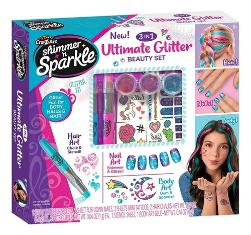 Set De Belleza Infantil Para Jugar Con Glitter