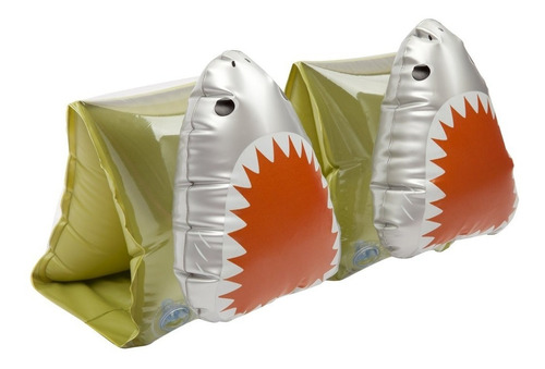 Alitas Inflables Para Niños! Diseño Tiburón! Sunnylife Color Verde