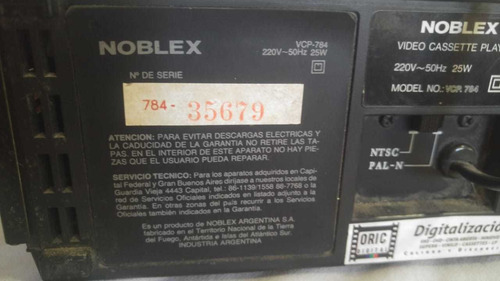 Video Cassettera Marca Noblex A Reparar