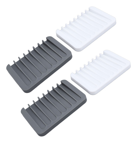 Saboneteira De Silicone, 4 Peças De Drenagem, Armazenamento,