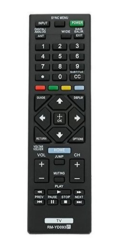 Control Remoto De Reemplazo Rm-yd093 Para Sony Bravia