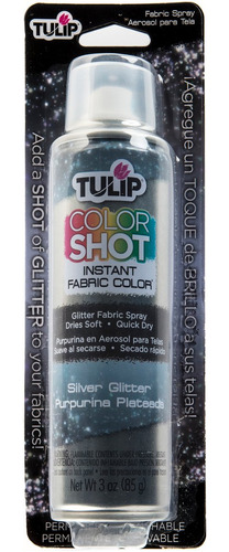 Tulip Color Shot Spray Instantaneo Tela 3 Onza Purpurina