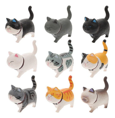 Figuras De Gatito Con Forma De Gato Para El Hogar, 9 Unidade