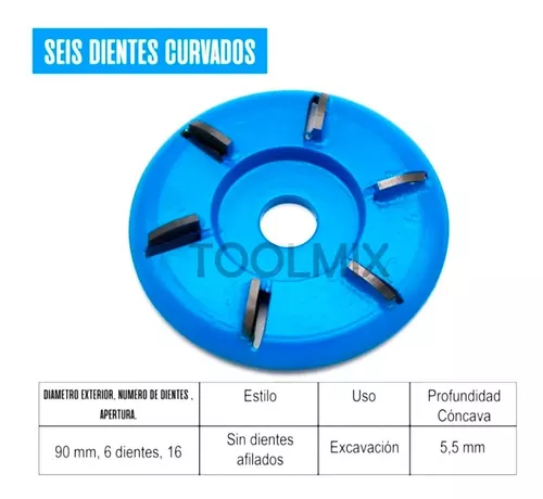 Disco Para Desbaste De Madera 6 Dientes 3.5 Pulgadas (90mm)