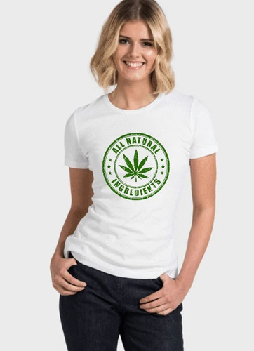 Polera Estampada Con Diseño Cannabis Lover