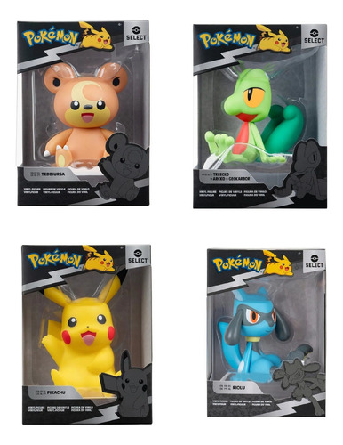 4pack Pokemon Select Pikachu Riolu Teddiursa Treecko