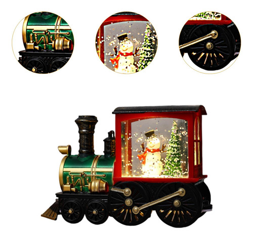 Adorno Navideño Con Forma De Tren Muñeco De Nieve Rojo