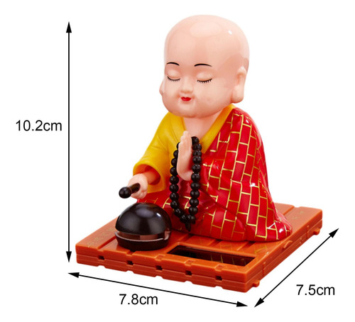 Estatuilla De Pequeño Monje, Coche De Juguete Con S Rojo