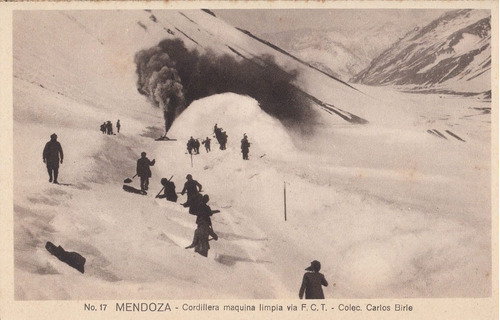 Antigua Postal Maquina Limpia Nieve Via Ferrocarril Mendoza