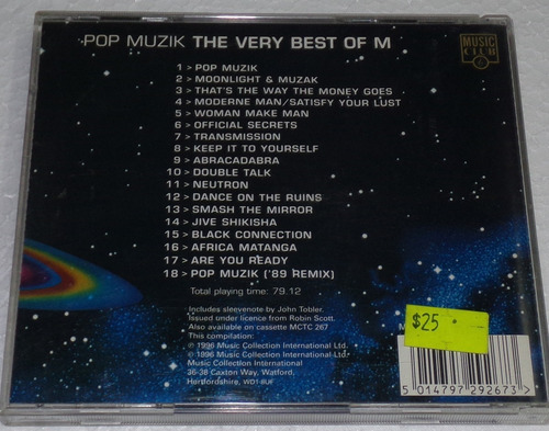 Pop Muzik The Very Best Of M Cd Importado Kktus (Usado)