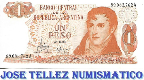 Bottero 2301 $ 1 Pesos Ley 18188 Serie A Ex  Palermo