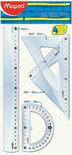 Kit De Reglas Trazado En Bolsa X 4 Piezas 20cm Maped 242820