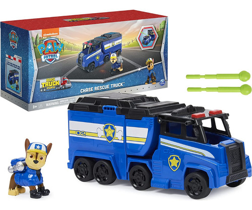 Paw Patrol Camión De Chase Big Truck Pups Se Transforma Color Azul