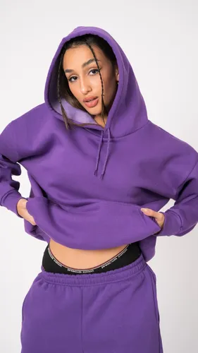 Buzo Mujer Negro Capucha Fit Hoodie Liso Oversize Canguro Env o