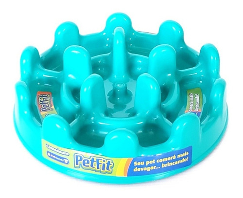 Comedouro Lento Petfit Grande Pet Games Verde Para Cachorro Cor Verde Agua