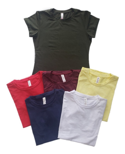 Camisetas Basicas Algodon X 6 Und