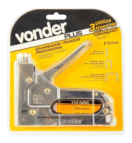 Grampeador E Pinador Manual Plus Vonder Vonder