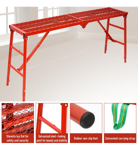 Andamio Plegable Plataforma Acero Galvanizado 70 87 In